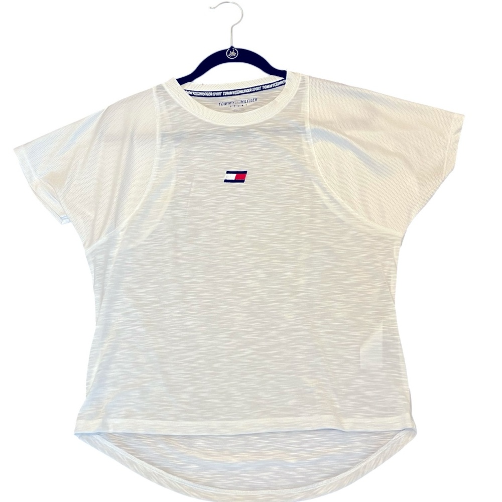 Tommy Hilfiger Sport White Crew Neck T-shirt Size: Medium - Picture 5 of 5